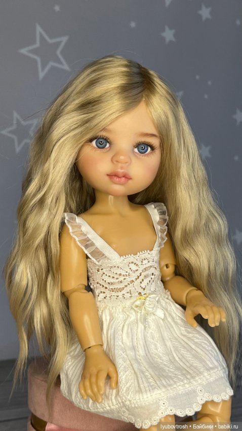 Парик натуральный блондин 8/9 для Паола Рейна и аналогичных кукол (фото 10)