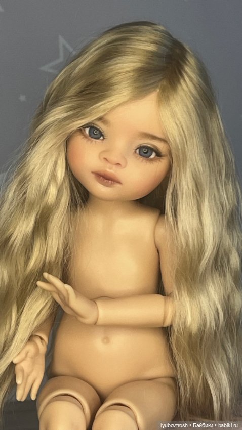 Парик натуральный блондин 8/9 для Паола Рейна и аналогичных кукол