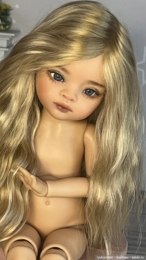 Парик натуральный блондин 8/9 для Паола Рейна и аналогичных кукол