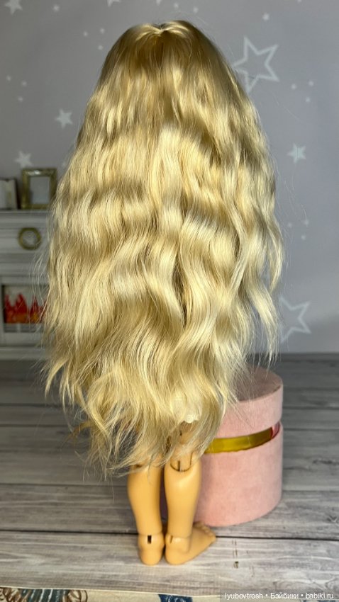 Парик натуральный блондин 8/9 для Паола Рейна и аналогичных кукол (фото 5)
