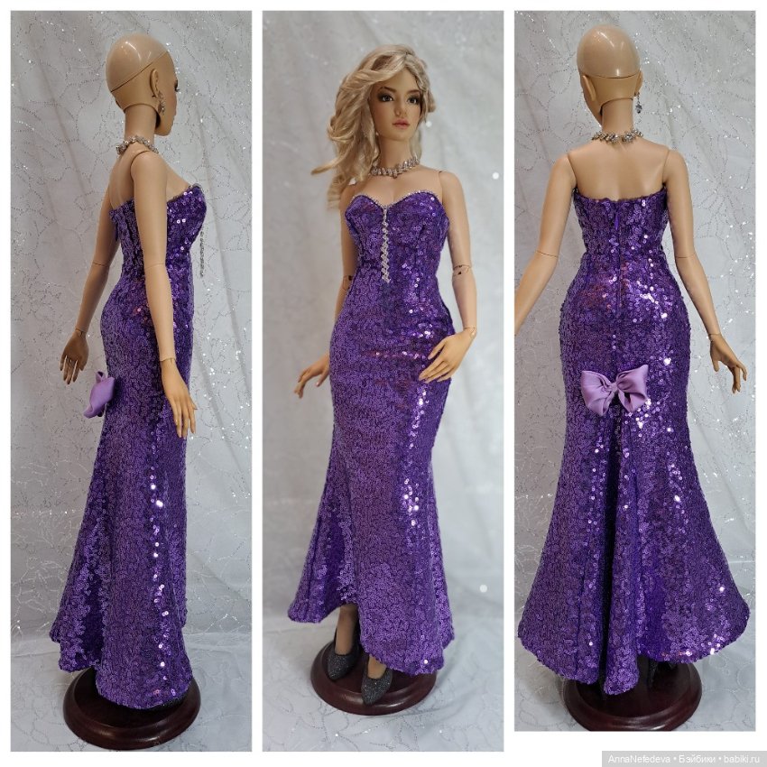 Вечернее платье с пайетками и шелковое болеро (фото 4)