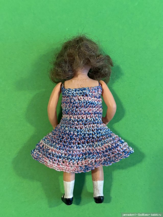 Целлулоидная миниатюрная куколка Petitcollin, высота 8 см (фото 7)