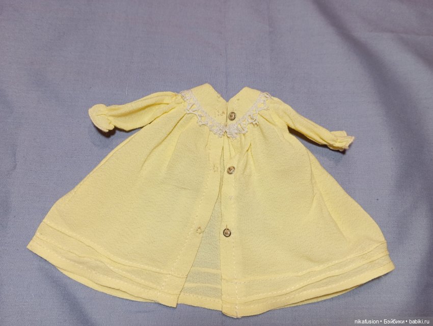 Платье на антикварную куклу, пупса, современных коллекционных кукол 20-25 см шёлк (фото 5)