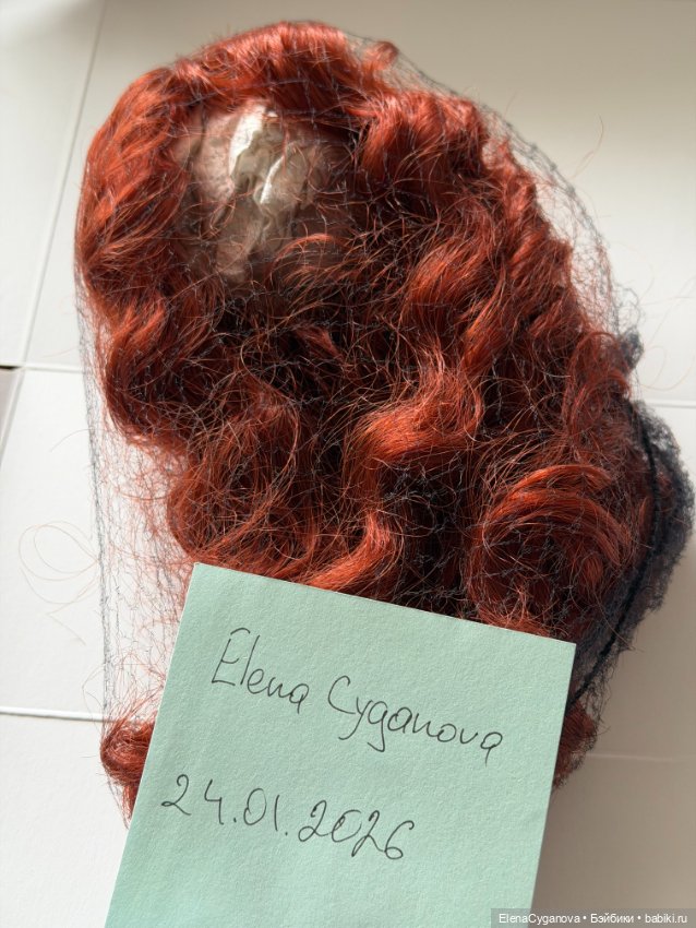 Рыжий кудрявый парик 8-9 для BJD 1/3 (фото 6)