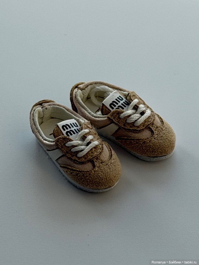 Кроссовки MiuMiu бежевые размер Блайз/Ob22/Ob24 (фото 3)