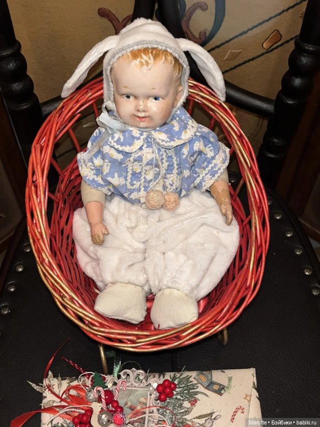 Антикварный малыш в костюмчике зайчика (фото 2)
