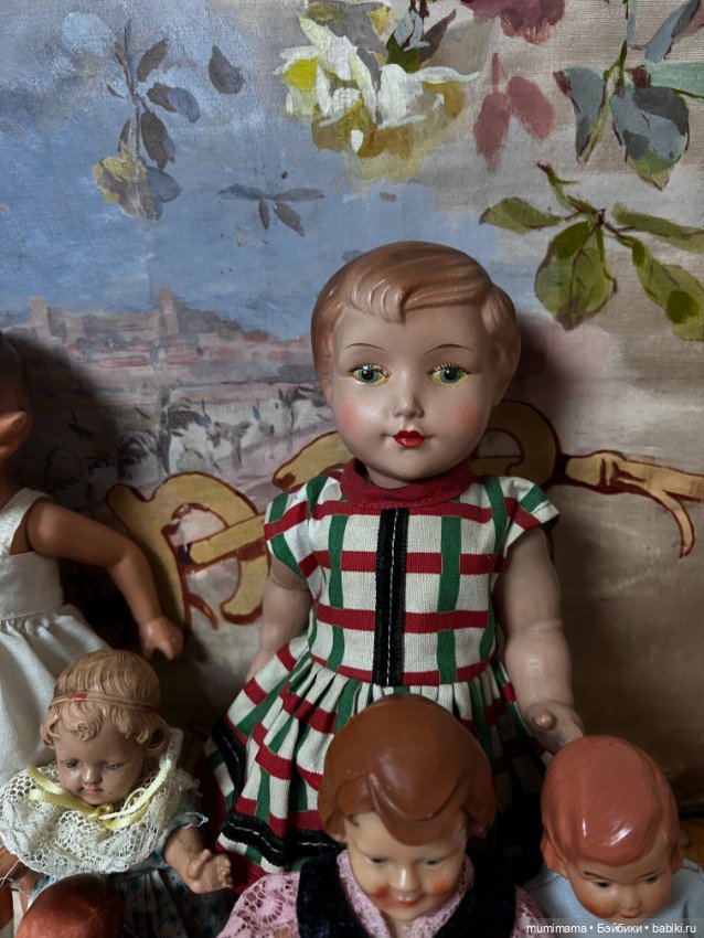 Cет 7 винтажных куколок разных производителей ARI, Minerva рост от 35 до 10 см (фото 6)