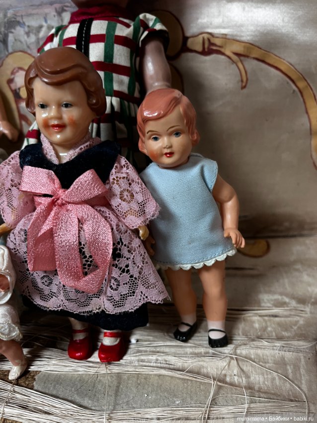 Cет 7 винтажных куколок разных производителей ARI, Minerva рост от 35 до 10 см (фото 5)