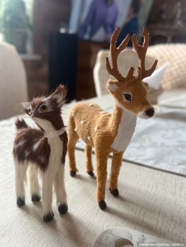 Олени из натурального меха