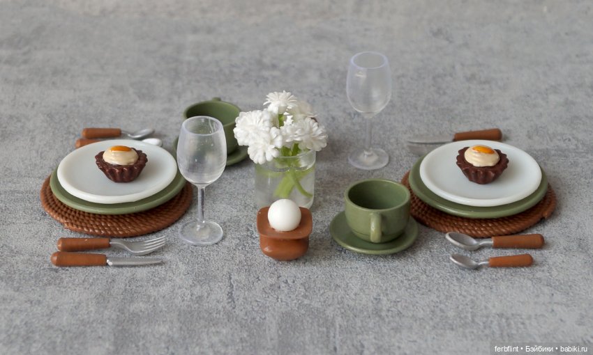 Сервировка в эко стиле №3 (масштаб 1:6)