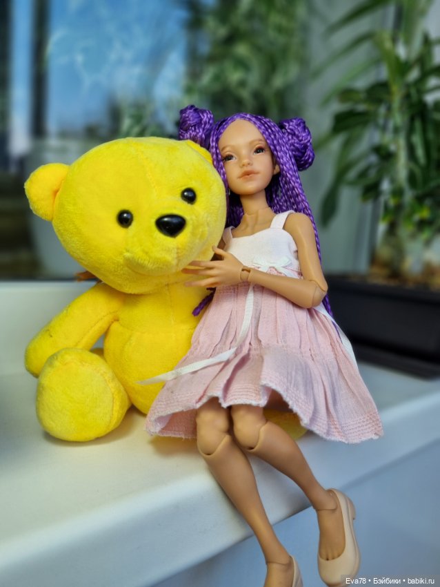 Парик косички на куклу Иден или др. с ОГ 12 см (фото 3)