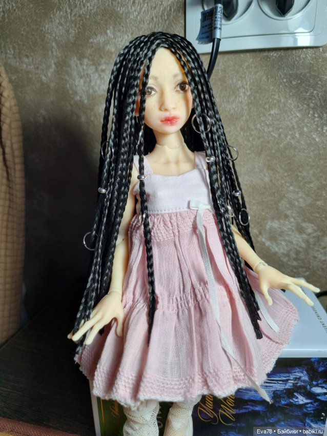 Парик косички на куклу Иден или др. с ОГ 12 см (фото 7)
