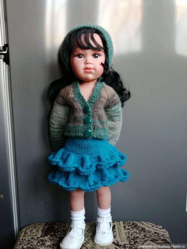 Комплект вязаной одежды для кукол Ллоренс, 42 см и др. схожих по параметрам кукол (фото 4)