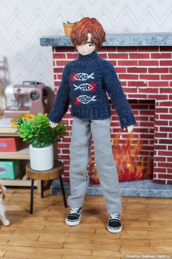 Серые вельветовые брюки для сицилийских псов, бжд, мжд (фото 2)