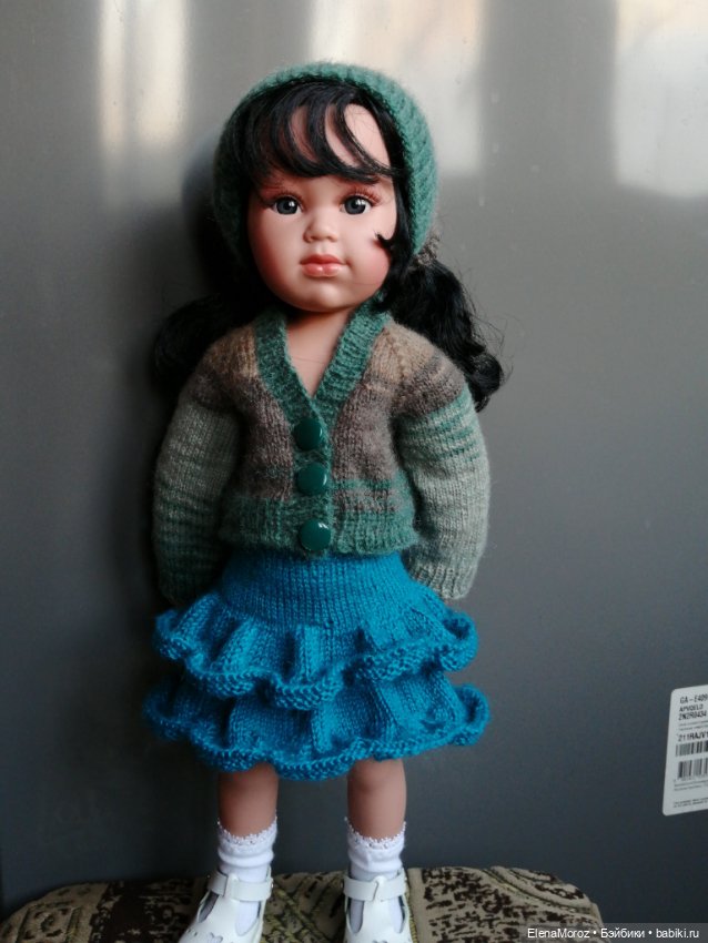 Комплект вязаной одежды для кукол Ллоренс, 42 см и др. схожих по параметрам кукол (фото 2)
