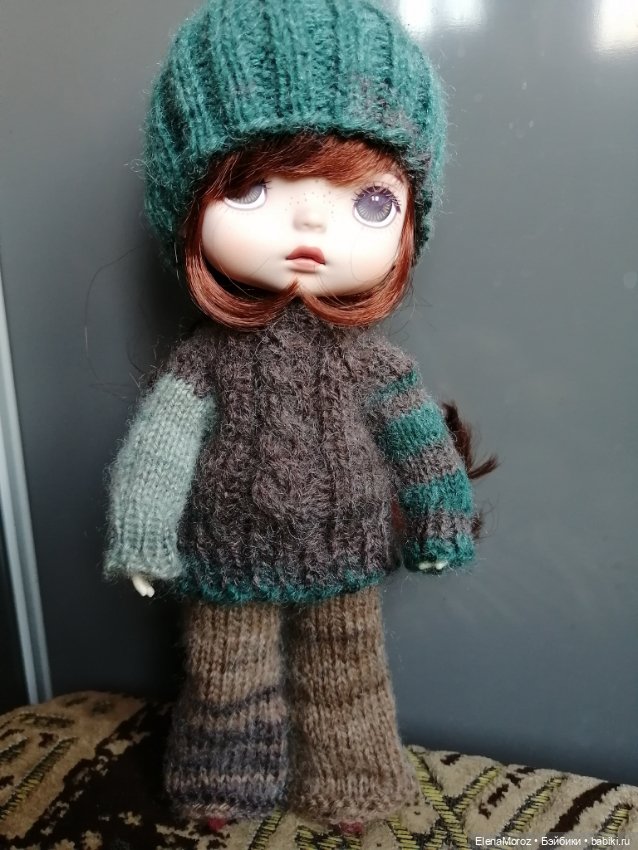 Вязаный комплект одежды для кукол Сяоми Монст, 20 см (фото 4)