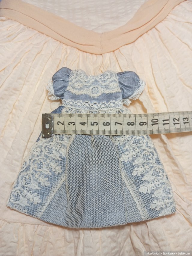 Платье шёлк на куклу антикварную или винтажную (фото 3)