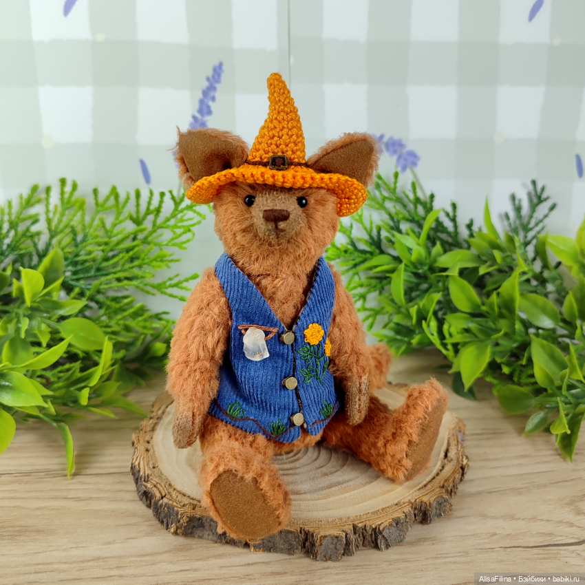 Мини Волк Тедди талисман с горным хрусталём (фото 5)