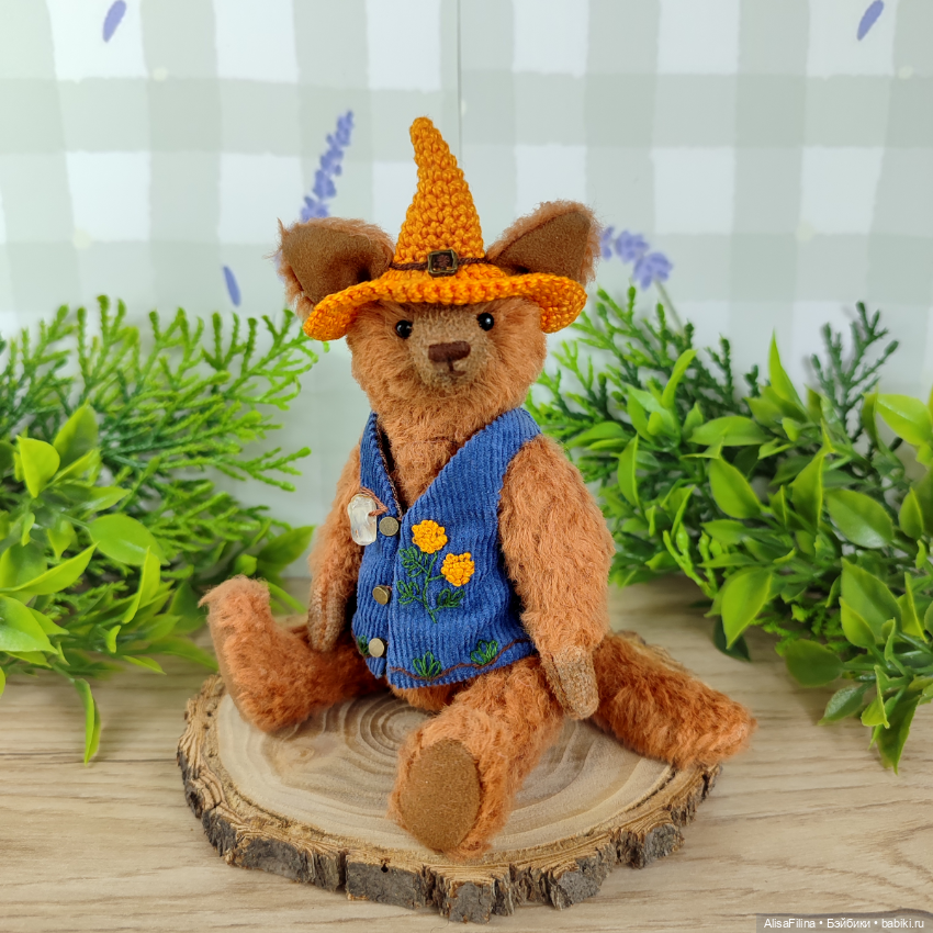 Мини Волк Тедди талисман с горным хрусталём (фото 6)