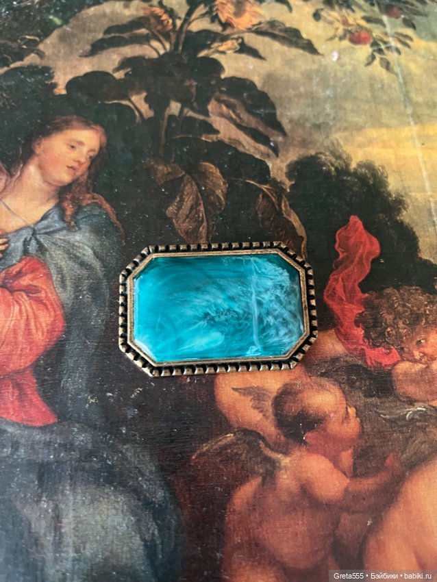 Брошь из люцита , 60-е года , для декора кукол или в коллекцию (фото 7)