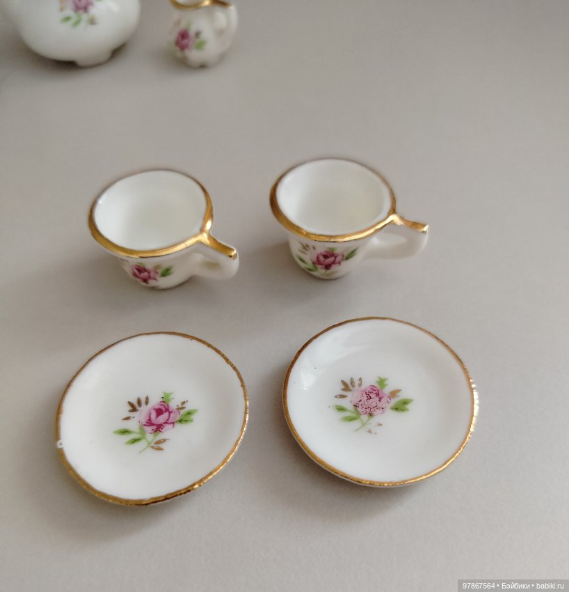 Сервиз и лампа для кукол 1/6