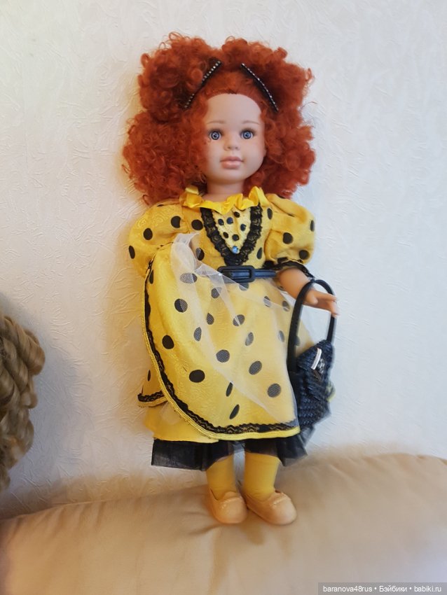 Прелестный набор одежды "солнечный горох" для большой куклы (фото 5)