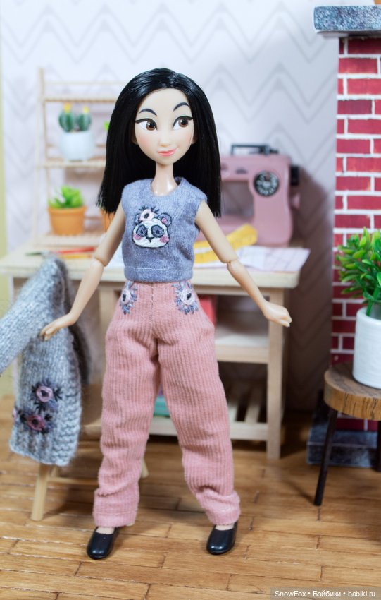 Майка "Панда" для кукол 1:12 (пижамные принцессы, тамагочи, momotale и др.)