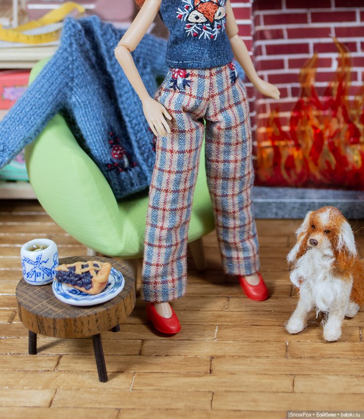 Брюки "мухоморы" для пижамных принцесс,бжд (фото 2)