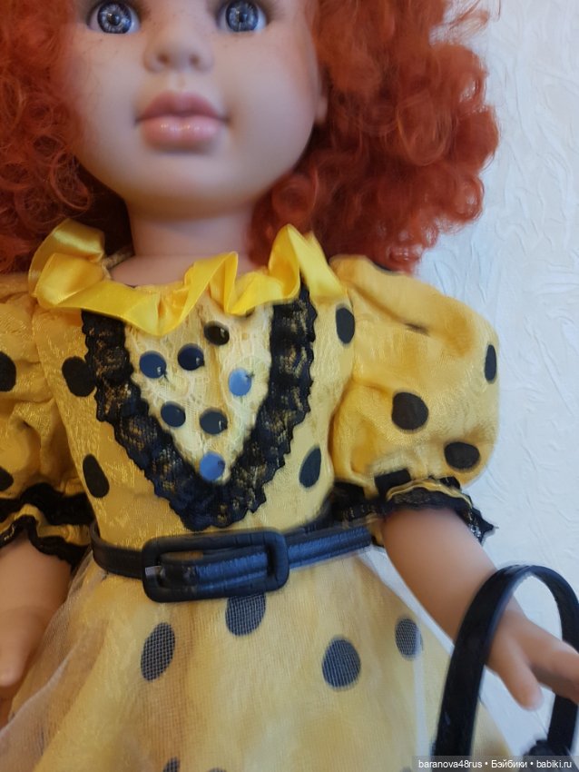 Прелестный набор одежды "солнечный горох" для большой куклы (фото 4)