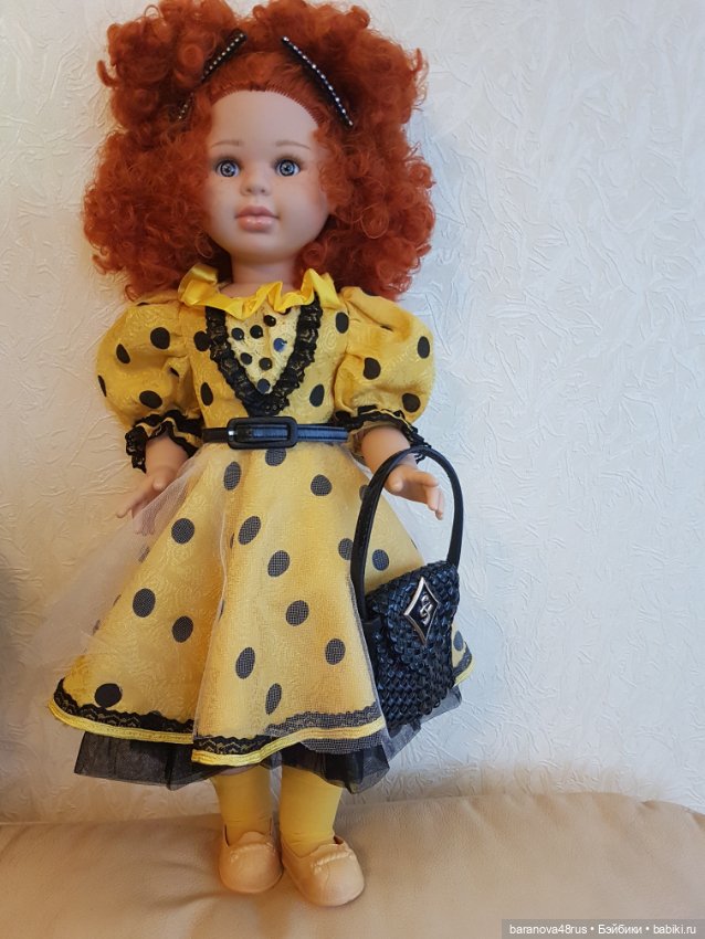 Прелестный набор одежды "солнечный горох" для большой куклы
