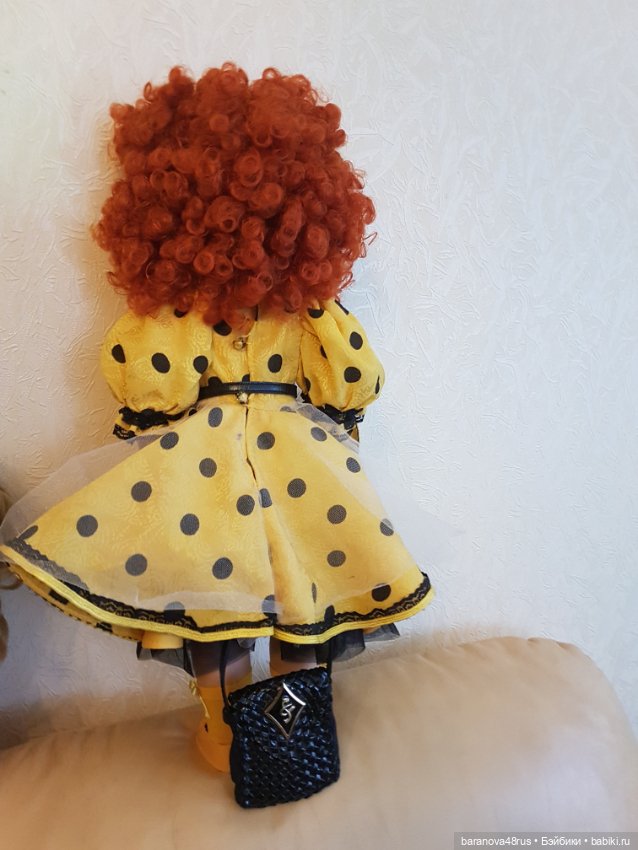 Прелестный набор одежды "солнечный горох" для большой куклы (фото 7)