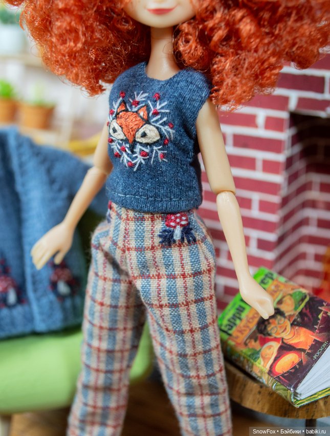 Брюки "мухоморы" для пижамных принцесс,бжд (фото 5)