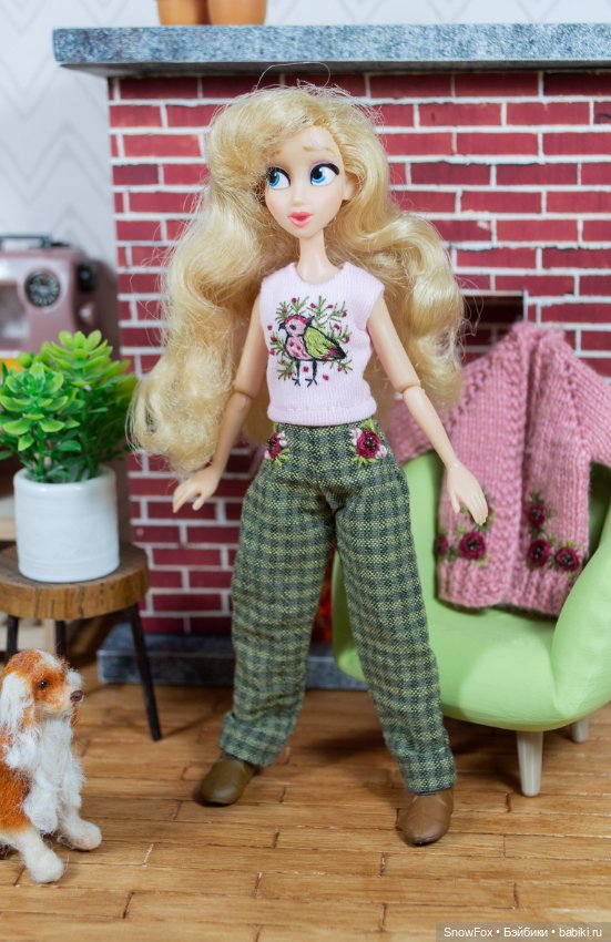 Брюки "Цветы" для пижамных принцесс,бжд