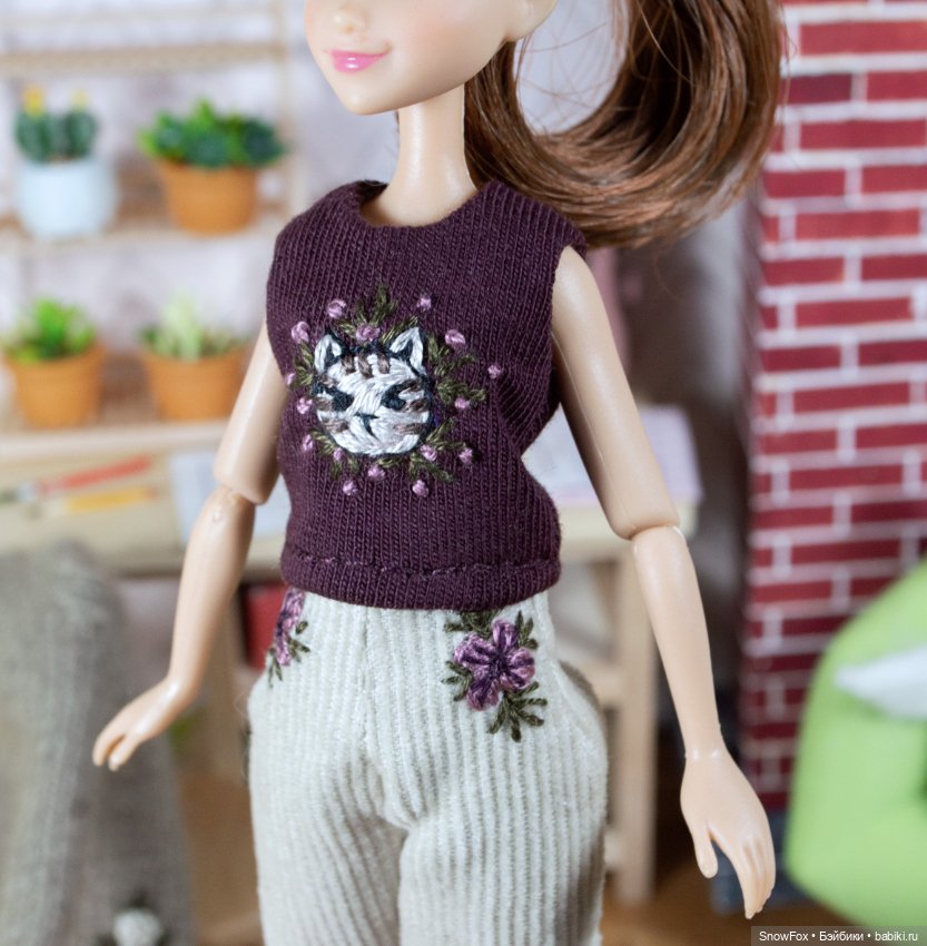 Вельветовые брюки для пижамных принцесс,бжд (фото 4)