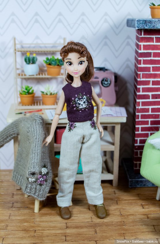 Вельветовые брюки для пижамных принцесс,бжд