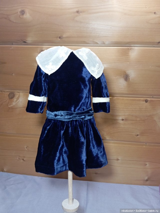 Платье бархат из шёлка на антикварную или винтажную куклу