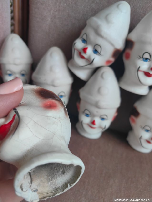 Головы для клоунов, винтаж, папье-маше (фото 3)