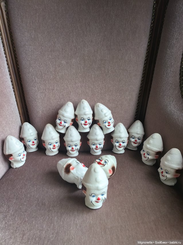 Головы для клоунов, винтаж, папье-маше