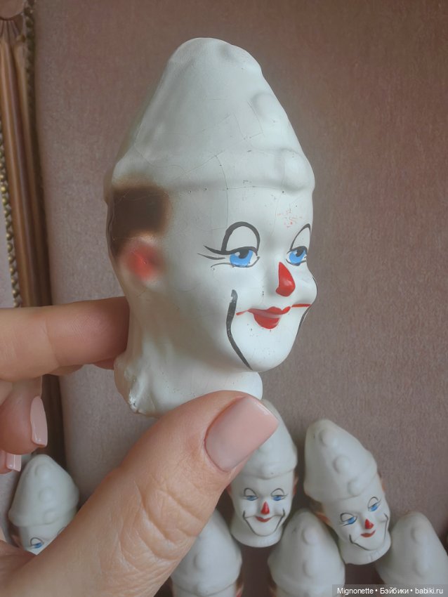Головы для клоунов, винтаж, папье-маше (фото 9)