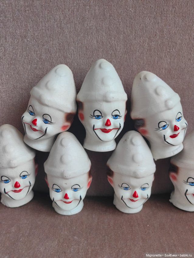 Головы для клоунов, винтаж, папье-маше (фото 8)