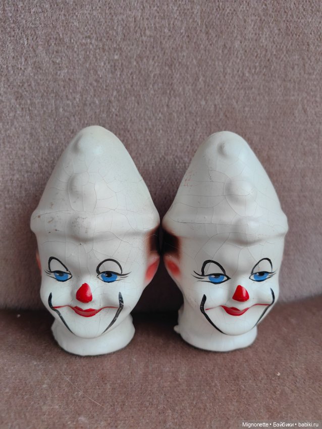 Головы для клоунов, винтаж, папье-маше (фото 6)