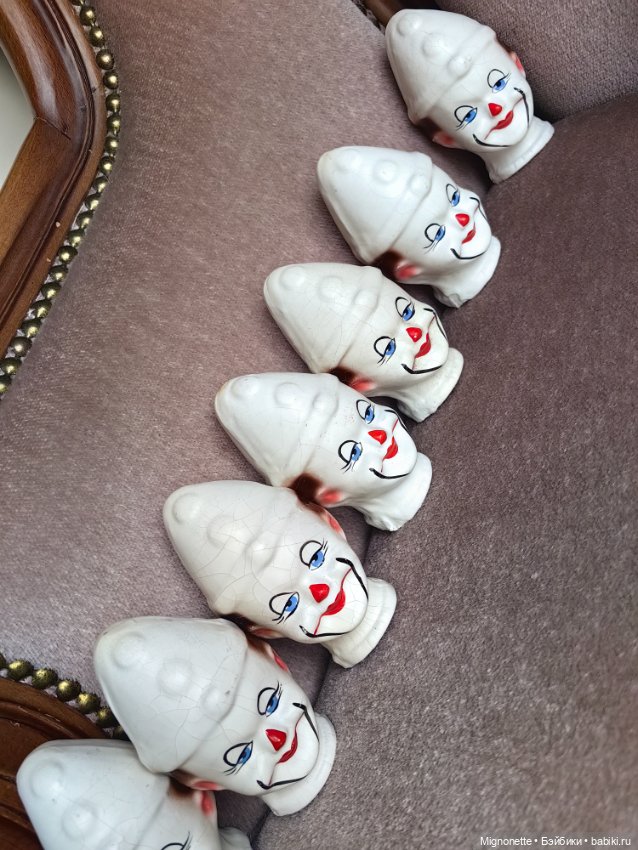 Головы для клоунов, винтаж, папье-маше (фото 5)