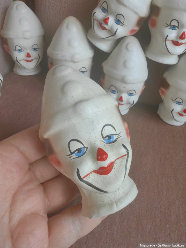 Головы для клоунов, винтаж, папье-маше (фото 7)