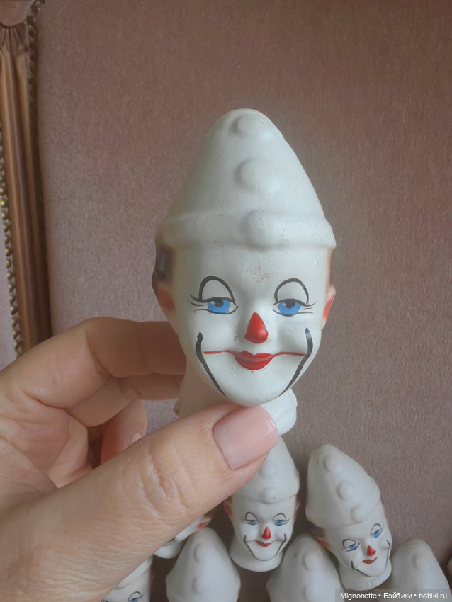 Головы для клоунов, винтаж, папье-маше (фото 10)