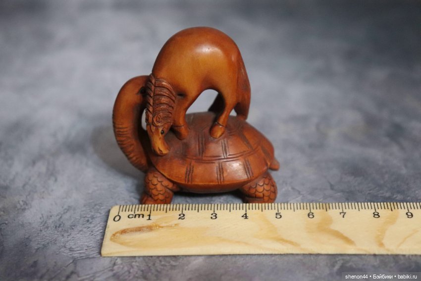 Статуэтка, окимоно "Животные восточного календаря: лошадь на черепахе" (фото 6)