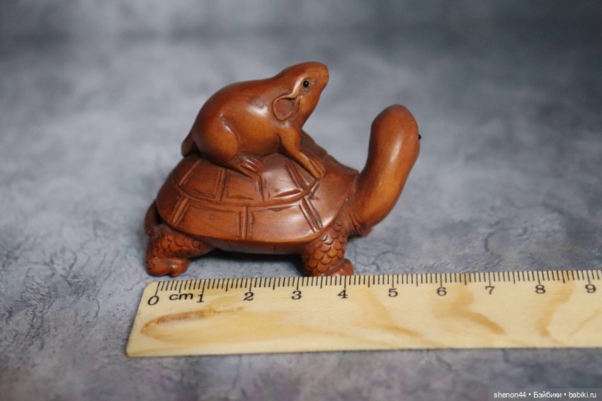 Статуэтка, окимоно "Животные восточного календаря: мышь на черепахе" (фото 6)