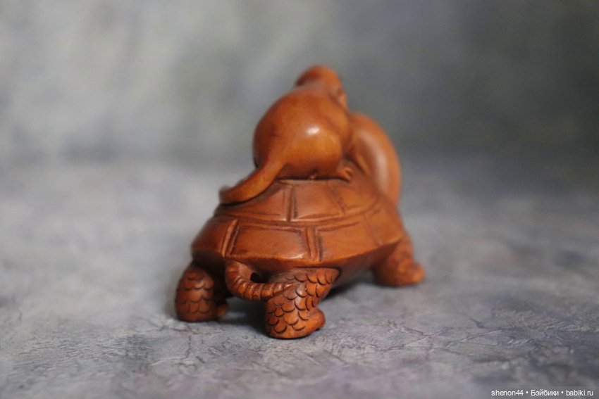 Статуэтка, окимоно "Животные восточного календаря: мышь на черепахе" (фото 3)