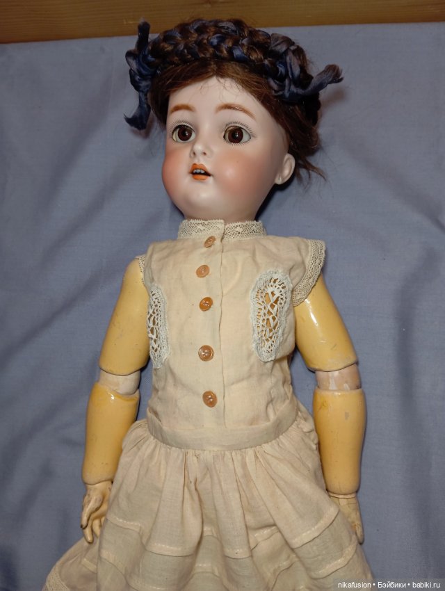 Комплект белья для антикварной куклы, комбинизон и нижняя юбка