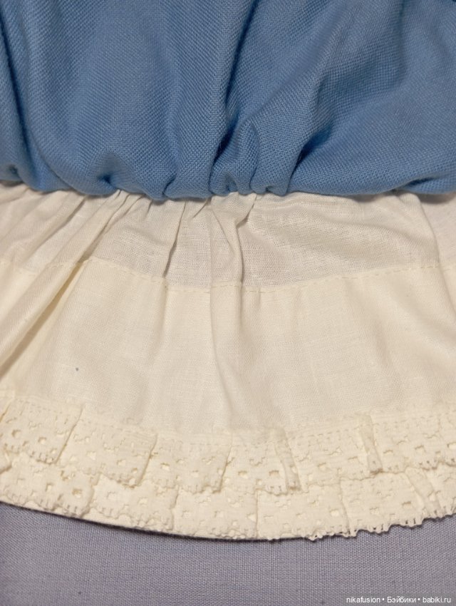 Платье бархат на антикварную куклу ростом 45 см (фото 7)