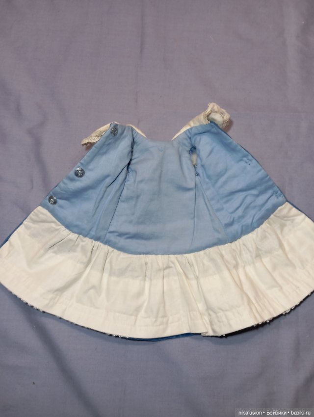 Платье бархат на антикварную куклу ростом 45 см (фото 6)